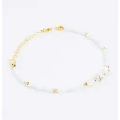 Bratara pentru glezna cu pietre naturale si margele-FEMEI/GENTI SI ACCESORII/Bijuterii-GENTI SI ACCESORII/Bijuterii