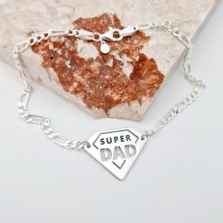 Bratara personalizata - Super Dad - Argint 925 - bratara barbati cu lant-Toate >> Argint 925 >> Bratari Argint >> Noutati