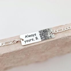 Bratara personalizata - placuta cu amprenta si text gravat - Argint 925 - bratara barbati cu lant-Toate >> Argint 925 >> Bratari Argint >> Noutati