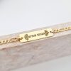 Bratara personalizata - placuta cu text gravat - Argint 925 placat cu Aur Galben 18K - bratara barbati cu lant-Toate >> Argint 925 >> Bratari Argint >> Noutati