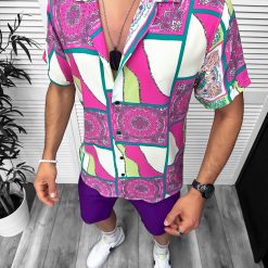 Camasa barbati PREMIUM   maneca scurta  cu imprimeu 13047 28-4.1-Camasi barbati