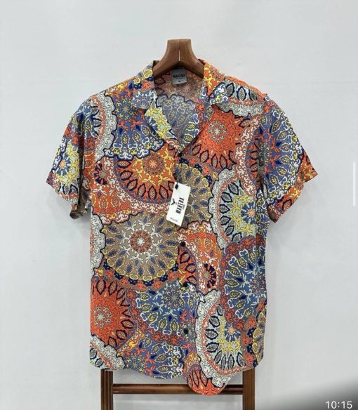 Camasa barbati PREMIUM   maneca scusta  cu imprimeu 11892-Camasi barbati