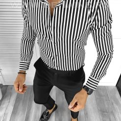 Camasa barbati cu dungi slim fit B3723-Camasi barbati