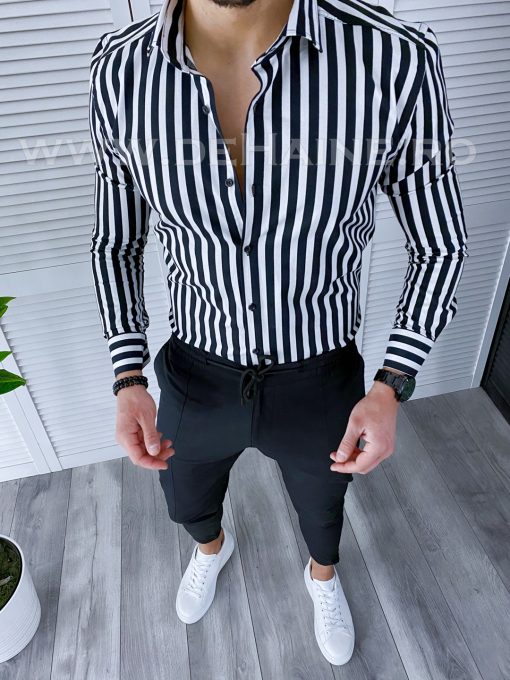 Camasa barbati cu dungi slim fit B3723-Camasi barbati