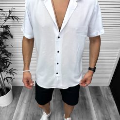 Camasa barbati de vara  maneca scurta  alba 13098 D5-2.1-Camasi barbati