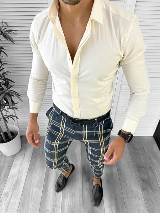 Camasa barbati slim fit crem 12658 15-4.3-Camasi barbati