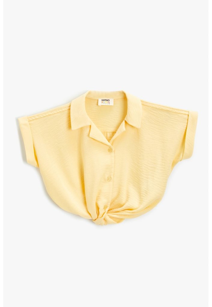 Camasa crop cu revere decupate-FETE/IMBRACAMINTE/Camasi-IMBRACAMINTE/Camasi