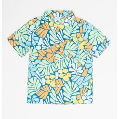 Camasa de bumbac cu imprimeu tropical-FETE/IMBRACAMINTE/Camasi-IMBRACAMINTE/Camasi