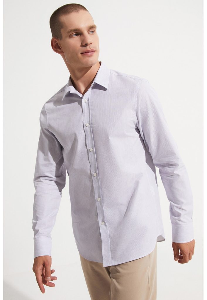 Camasa din bumbac cu model uni-BARBATI/IMBRACAMINTE/Camasi-IMBRACAMINTE/Camasi