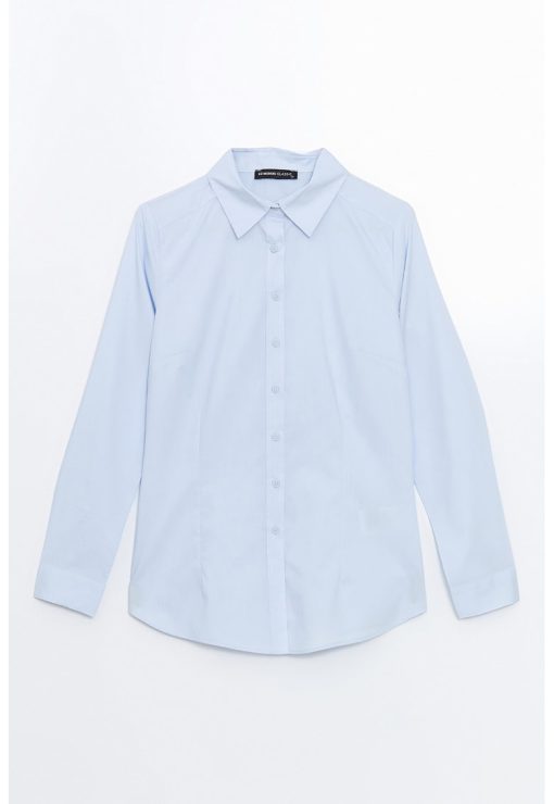 Camasa din poplin cu model uni-FEMEI/IMBRACAMINTE/Camasi-IMBRACAMINTE/Camasi