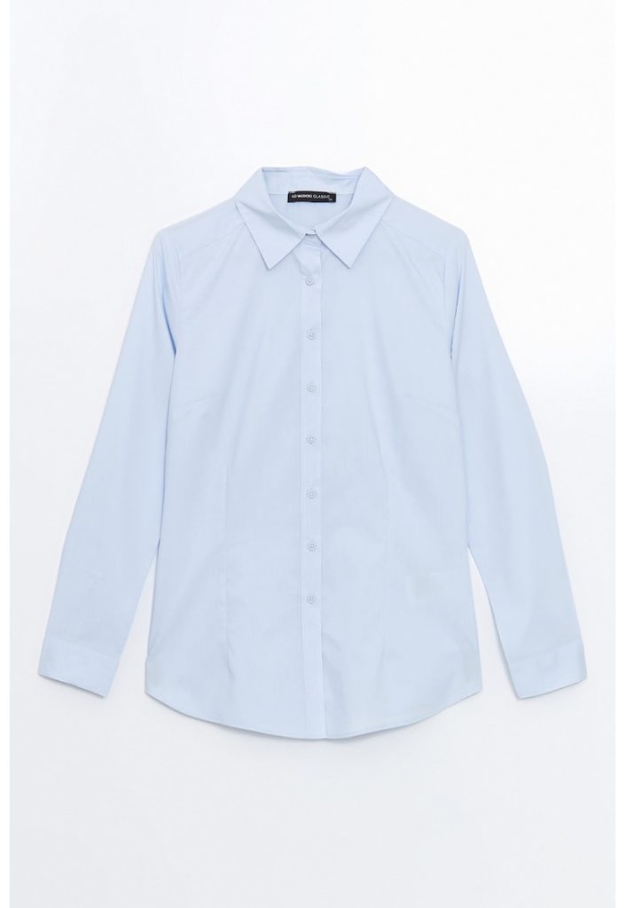 Camasa din poplin cu model uni-FEMEI/IMBRACAMINTE/Camasi-IMBRACAMINTE/Camasi