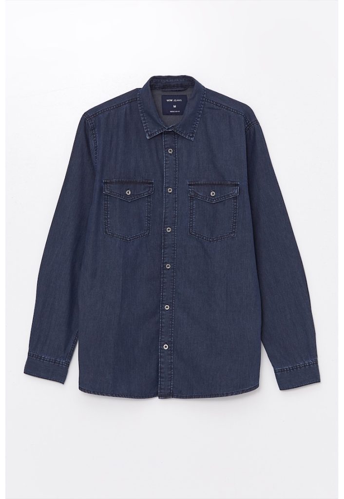 Camasa regular fit cu model chambray-BARBATI/IMBRACAMINTE/Camasi-IMBRACAMINTE/Camasi
