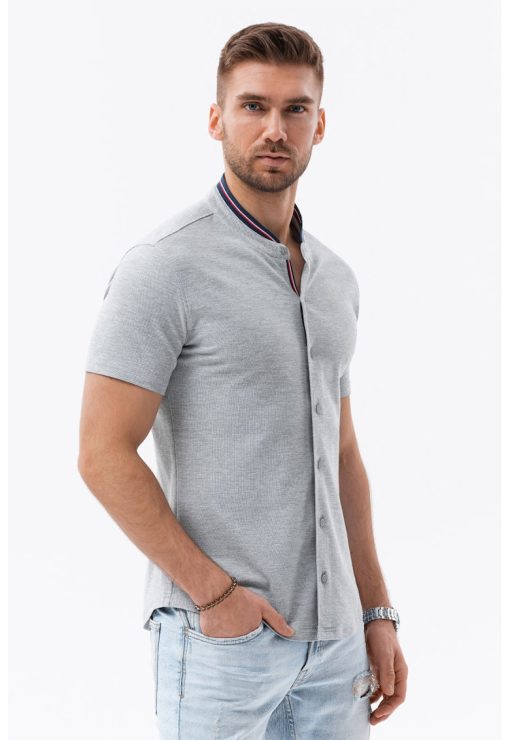 Camasa slim fit cu guler Mao-BARBATI/IMBRACAMINTE/Camasi-IMBRACAMINTE/Camasi
