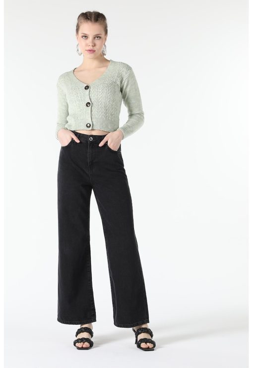 Cardigan crop cu decolteu in V-FEMEI/IMBRACAMINTE/Pulovere si cardigane-IMBRACAMINTE/Pulovere si cardigane