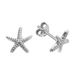 Cercei Argint 925 placat cu rodiu Starfish 10mm Surub-FEMEI/GENTI SI ACCESORII/Bijuterii-GENTI SI ACCESORII/Bijuterii