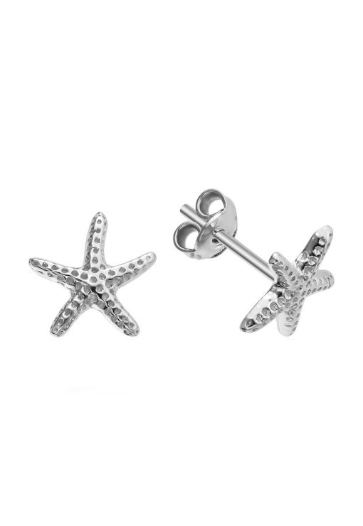 Cercei Argint 925 placat cu rodiu Starfish 10mm Surub-FEMEI/GENTI SI ACCESORII/Bijuterii-GENTI SI ACCESORII/Bijuterii