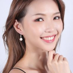 Cercei argint 925 JW1111 model elegant cu perla placati cu rodiu 4