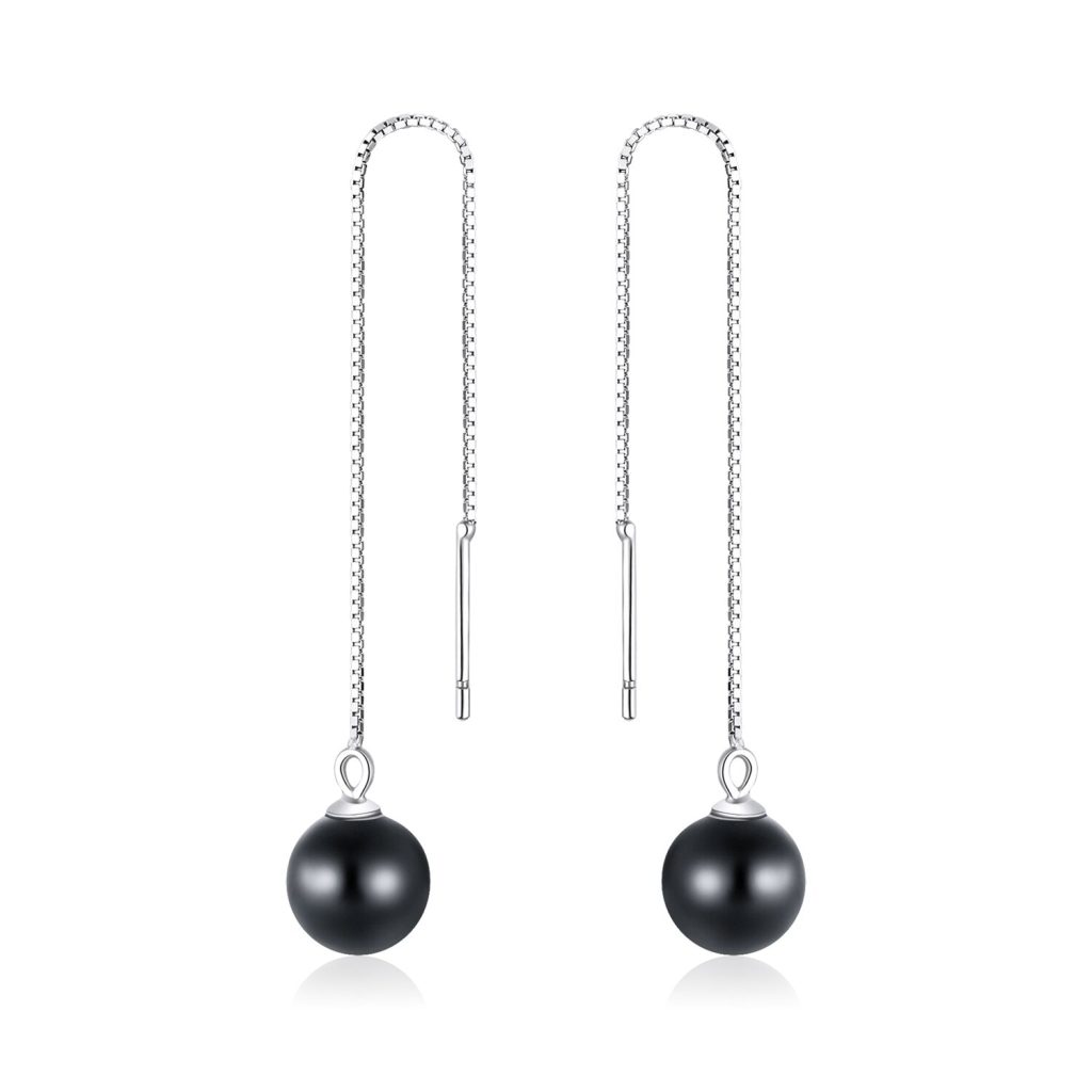 Cercei din argint Black Agate Drop-Personalizate Gravabile >> Cercei personalizati