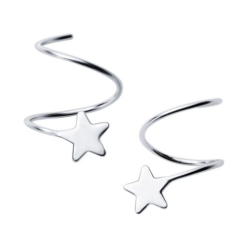 Cercei din argint Curved Falling Stars-Cercei >> Cercei din argint