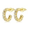 Cercei din argint Golden Crystal Studded Hoops-Cercei >> Cercei din argint