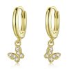 Cercei din argint Golden Mini Butterfly-Cercei >> Cercei din argint