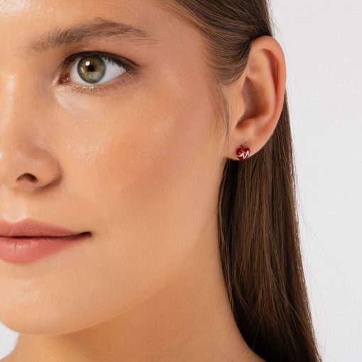 Cercei din argint Heartbeat Studs-Cercei
