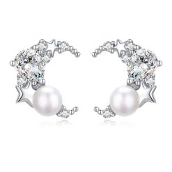 Cercei din argint Stardust Pearl-Cercei >> Cercei din argint