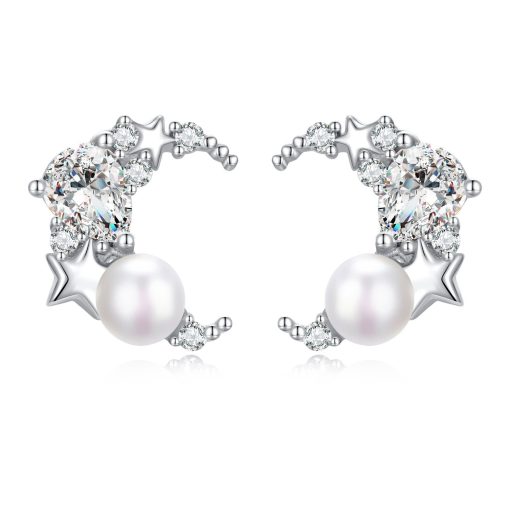 Cercei din argint Stardust Pearl-Cercei >> Cercei din argint