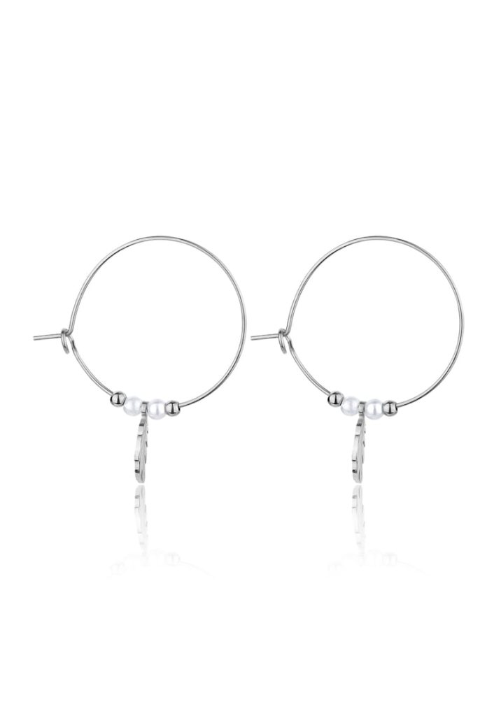 Cercei din otel inoxidabil cu perle sintetice-FEMEI/GENTI SI ACCESORII/Bijuterii-GENTI SI ACCESORII/Bijuterii
