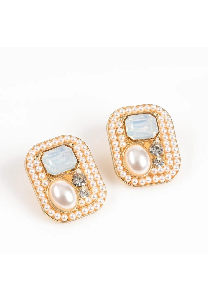 Cercei eleganti cu perle si pietre acrilice -  Paris-FEMEI/GENTI SI ACCESORII/Bijuterii-GENTI SI ACCESORII/Bijuterii