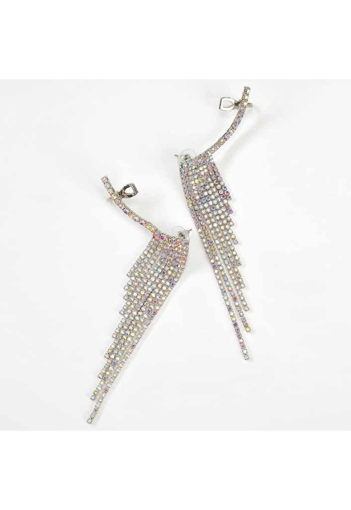 Cercei lungi ear cuff cu pietre colorate -  Paris-FEMEI/GENTI SI ACCESORII/Bijuterii-GENTI SI ACCESORII/Bijuterii