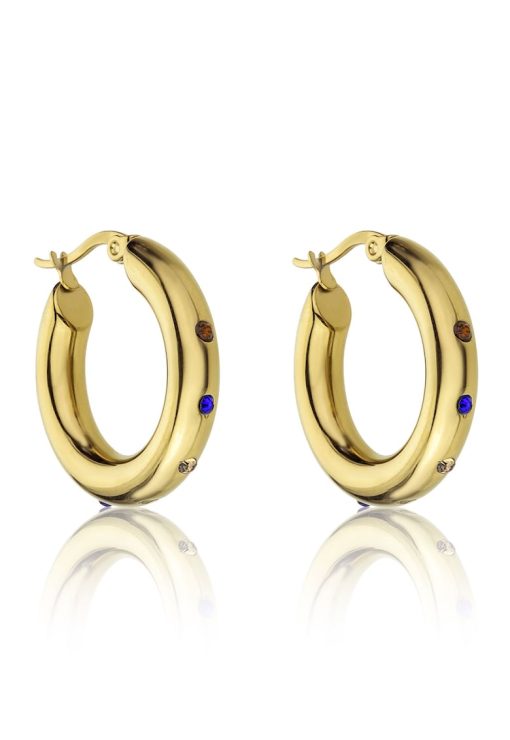 Cercei rotunzi cu cristale-FEMEI/GENTI SI ACCESORII/Bijuterii-GENTI SI ACCESORII/Bijuterii