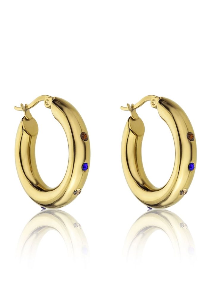 Cercei rotunzi cu cristale-FEMEI/GENTI SI ACCESORII/Bijuterii-GENTI SI ACCESORII/Bijuterii