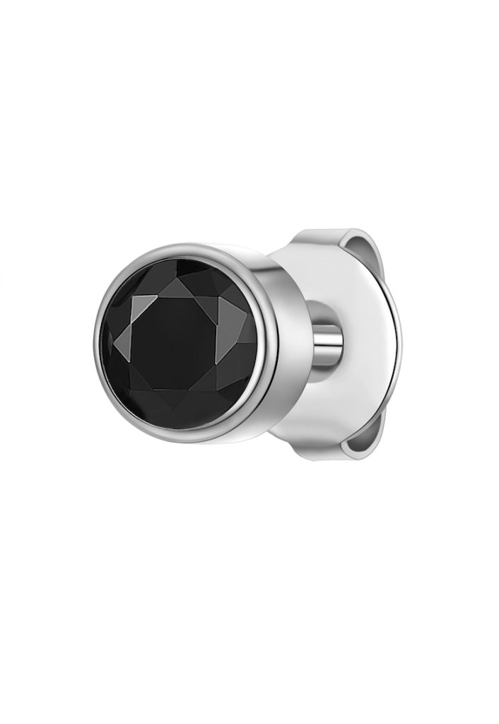 Cercel cu tija din otel inoxidabil decorat cu zirconia-BARBATI/GENTI SI ACCESORII/Bijuterii-GENTI SI ACCESORII/Bijuterii