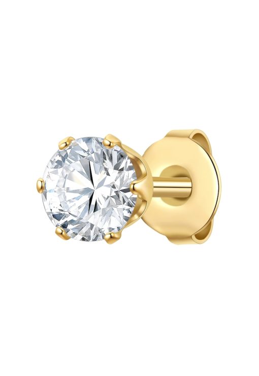 Cercel placat cu aur de 14K si decorat cu zirconia-BARBATI/GENTI SI ACCESORII/Bijuterii-GENTI SI ACCESORII/Bijuterii
