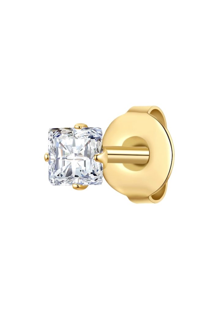 Cercel placat cu aur de 14K si decorat cu zirconia-BARBATI/GENTI SI ACCESORII/Bijuterii-GENTI SI ACCESORII/Bijuterii