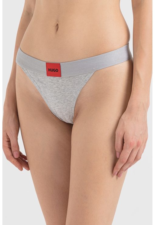 Chiloti tanga cu detaliu logo-FEMEI/IMBRACAMINTE/Lenjerie intima-IMBRACAMINTE/Lenjerie intima