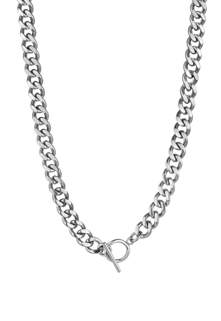 Colier-lant din otel inoxidabil cu inchidere cu bareta in T-FEMEI/GENTI SI ACCESORII/Bijuterii-GENTI SI ACCESORII/Bijuterii