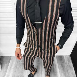 Compleu barbati  Vesta + Pantaloni B4061  Lant si cravata cadou 129-2-Costume barbati > Compleuri barbati