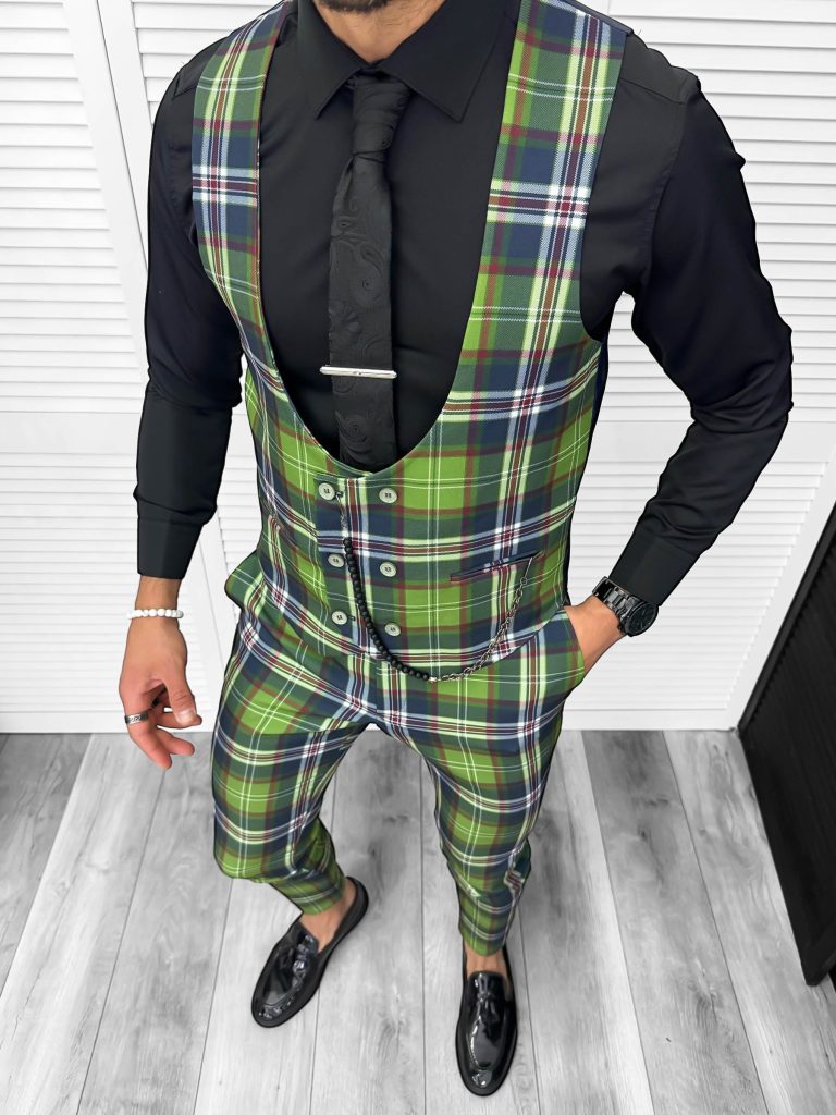 Compleu barbati  Vesta + Pantaloni B4100 Lant si cravata cadou  5-2-Costume barbati > Compleuri barbati