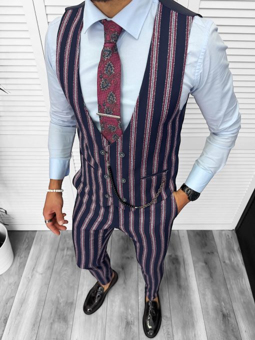 Compleu barbati  Vesta + Pantaloni B5519 Lant si cravata cadou 47-4* Z3-1-Costume barbati > Compleuri barbati