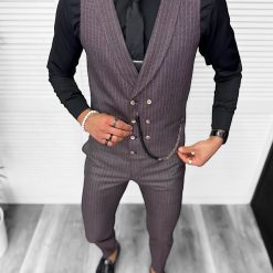 Compleu barbati  Vesta + Pantaloni  B5725 Lant si cravata cadou 30-1-Costume barbati > Compleuri barbati