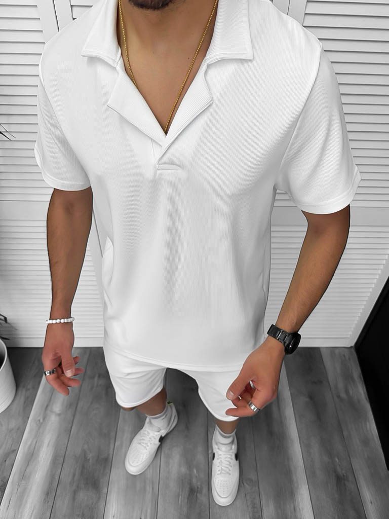Compleu de vara  alb  triocu + pantaloni 8207A-Recent adaugate