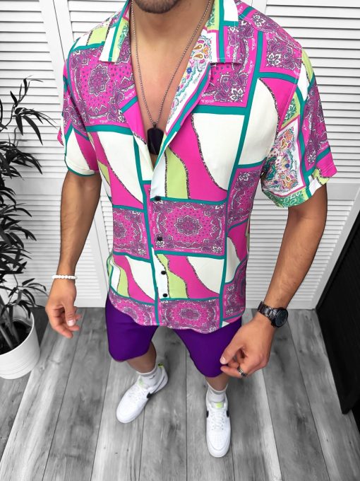 Compleu de vara camasa imprimeu  + pantaloni 13052-Recent adaugate
