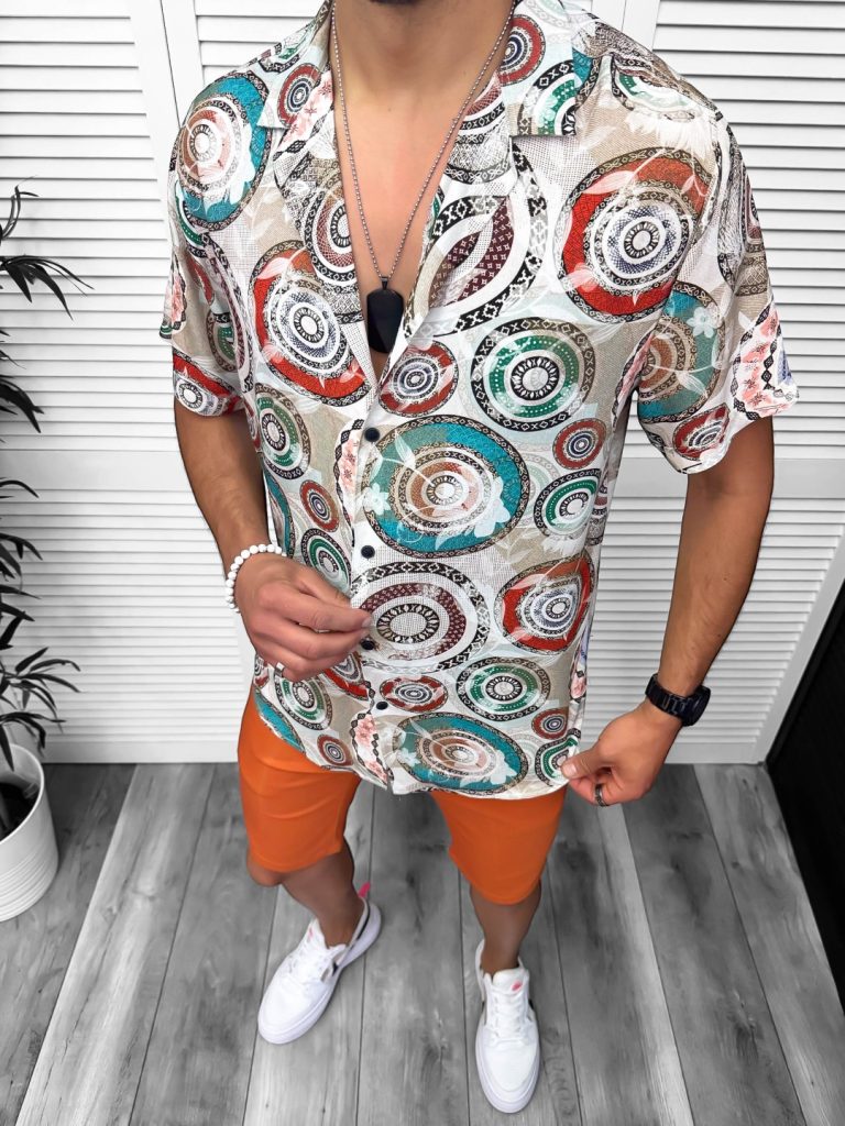 Compleu de vara camasa imprimeu  + pantaloni 13053-Recent adaugate