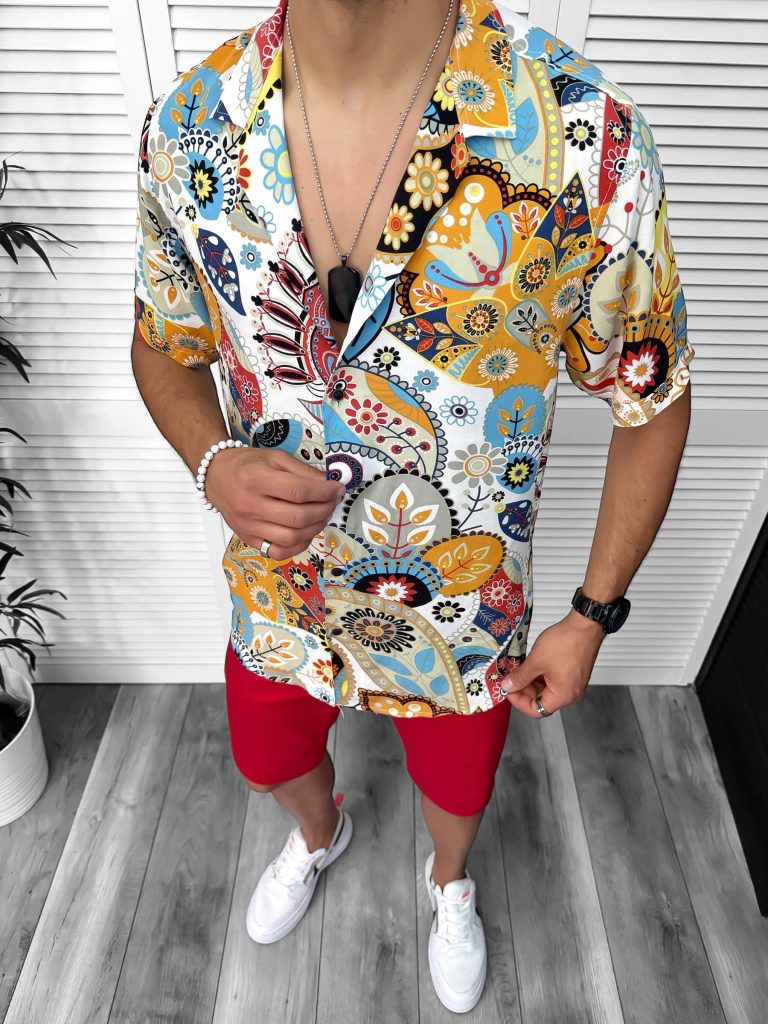 Compleu de vara camasa imprimeu  + pantaloni 13066-Recent adaugate