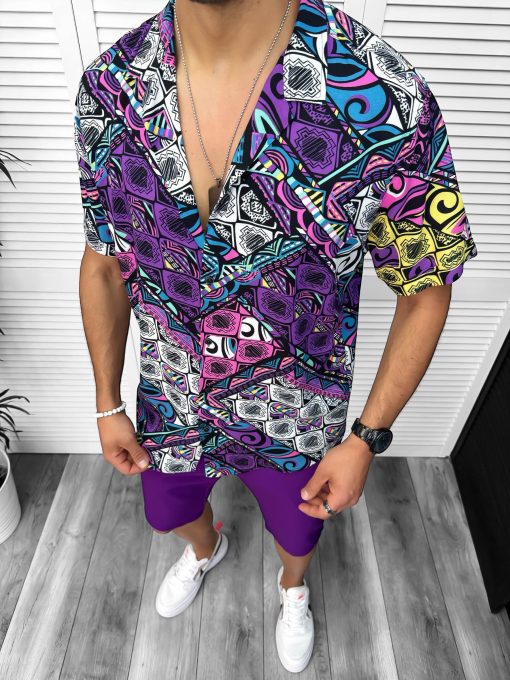 Compleu de vara camasa imprimeu  + pantaloni 13073-Recent adaugate