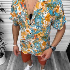 Compleu de vara camasa imprimeu  + pantaloni 13077-Recent adaugate