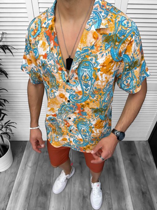 Compleu de vara camasa imprimeu  + pantaloni 13077-Recent adaugate