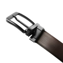 Curea pentru barbati cu doua fete C 181 piele naturala NegruMaro 4